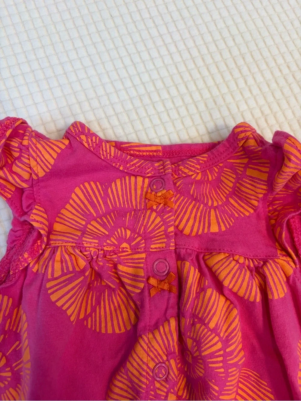 Bold Floral Print Carter’s Ruffled Sleeveless Infant Romper